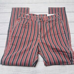 American Eagle Mom Jeans Size 6 Long Striped Mauve Navy Turquoise Peach NWT